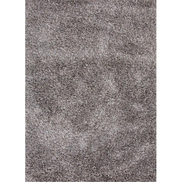 Jaipur Rugs Solid Pattern Wool/ Polyester Gray/Ivory Shag Rug  9x12 RUG106956